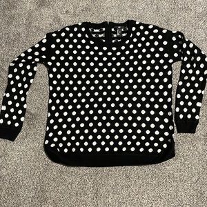 H&M sweater, black and white polka dots, size small
